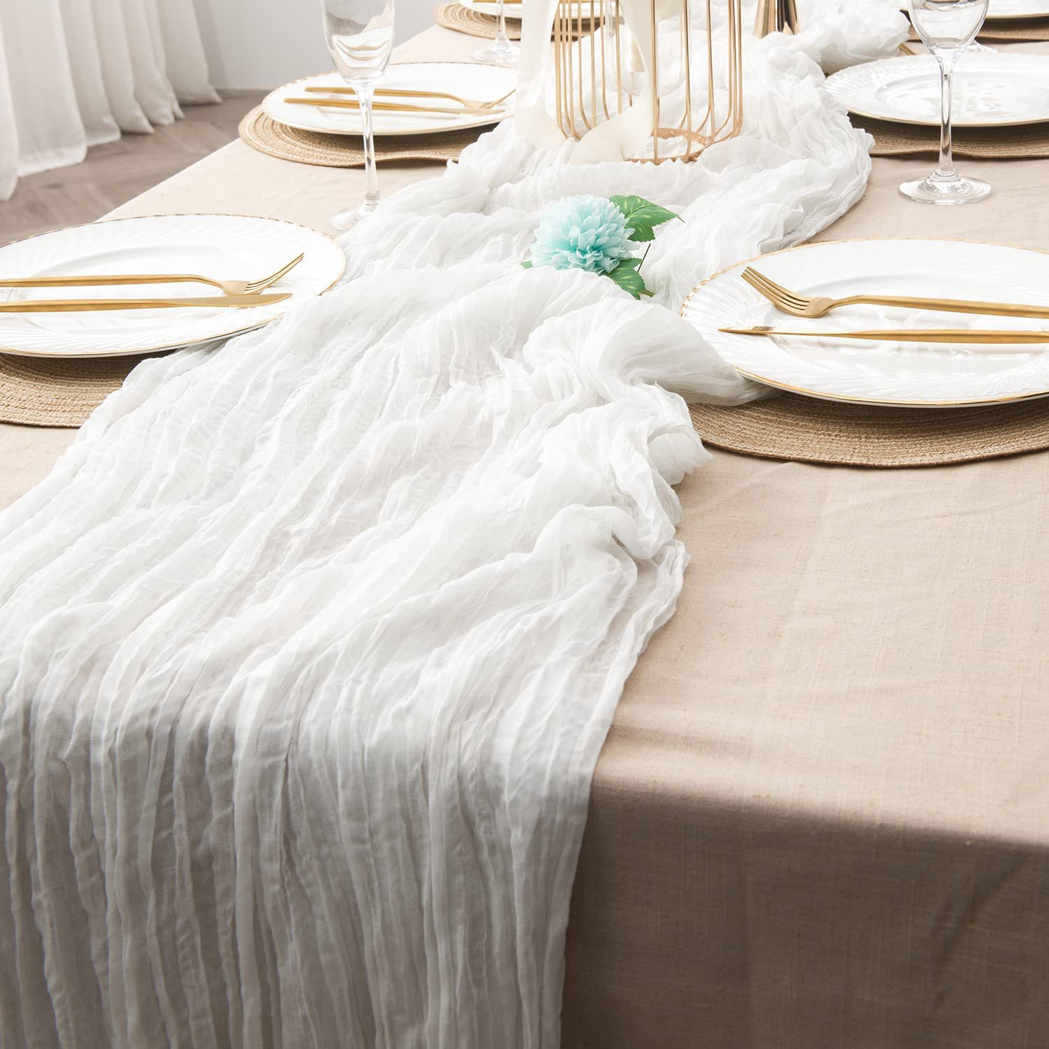Picture of Wrinkle Cloth Table Flag Birthday Party Wrinkle Cloth Decorations Wedding Bari Twist Wrinkle