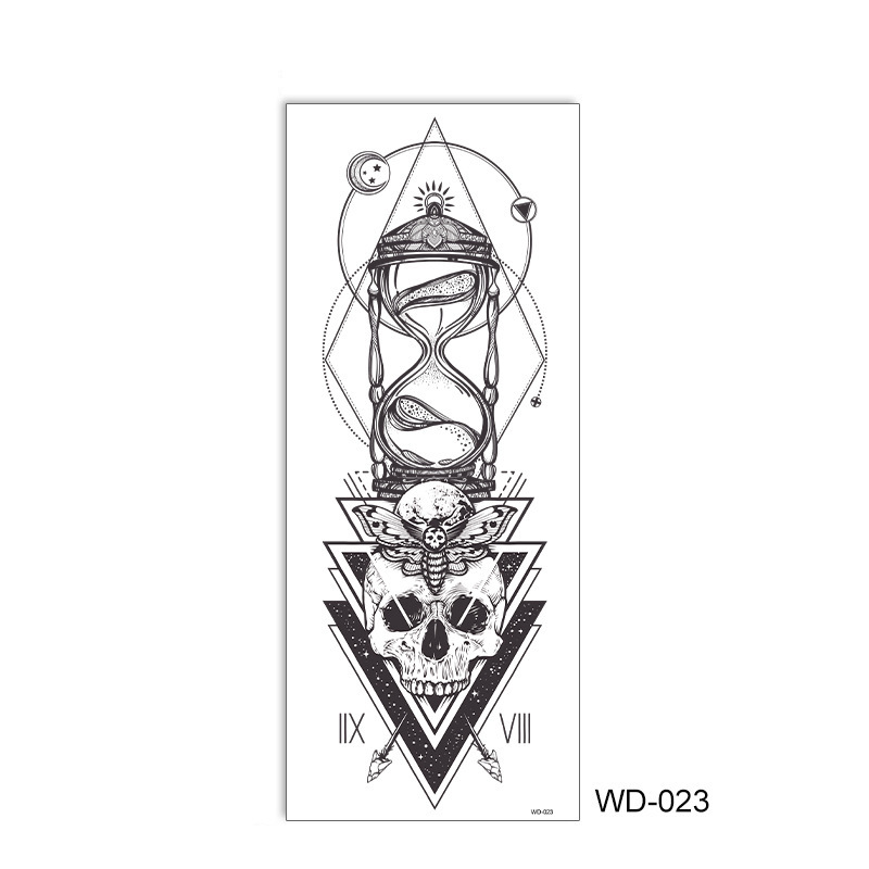 Picture of Full Arm Tattoo Sticker Cross-border New Waterproof Sweat Simulation Cross Buddha Black and White Colorful Personality Full Arm Temporary Tattoo