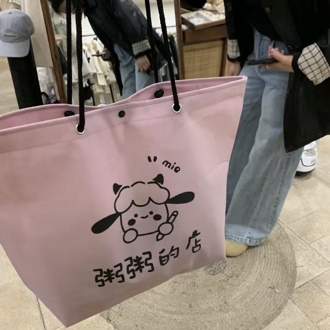 Non-Woven Handbags Customized Women's Clothing and Children's Clothing Store Environmentally Friendly Concealed Buckle Drawstring Clothes Large Shopping Packaging Bags