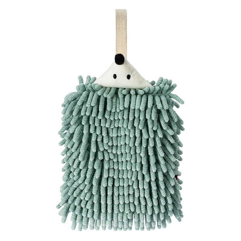 Cute cartoon hedgehog chenille towel recreational house hanging kitchen absorbent quick-drying hand towel wholesale