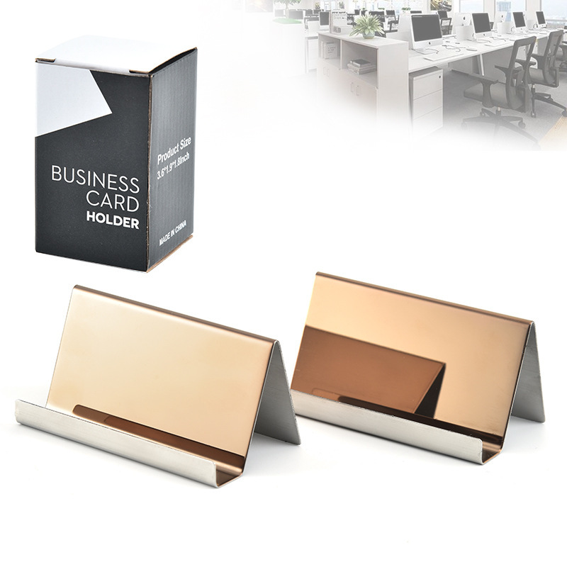 Factory wholesale stainless steel business card holder exhibition business creative business card holder simple fashion metal business card holder