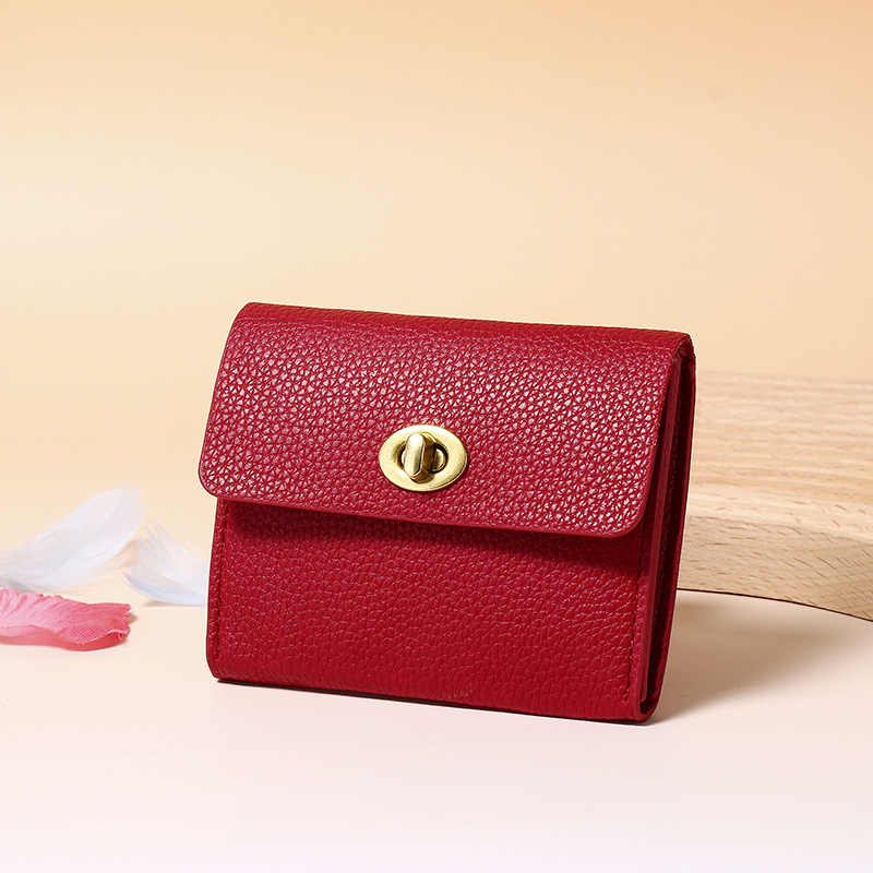 Picture of New Ins Retro Small Wallet Soft Leather Thin Simple Compact Women's High-End Multi-Card Slot Card Holder Coin Purse