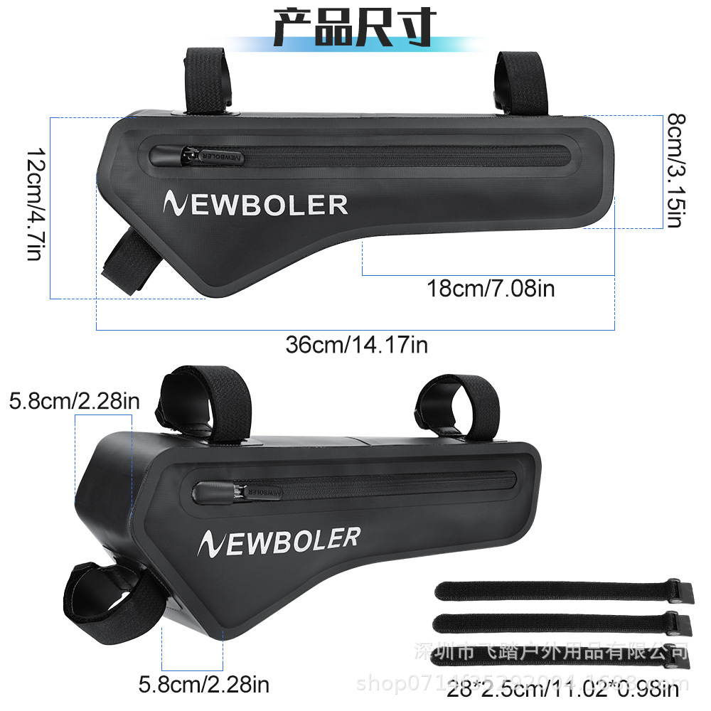 Picture of NEWBOLER full waterproof bicycle triangle bag road bike beam bag riding bag down tube bag riding equipment
