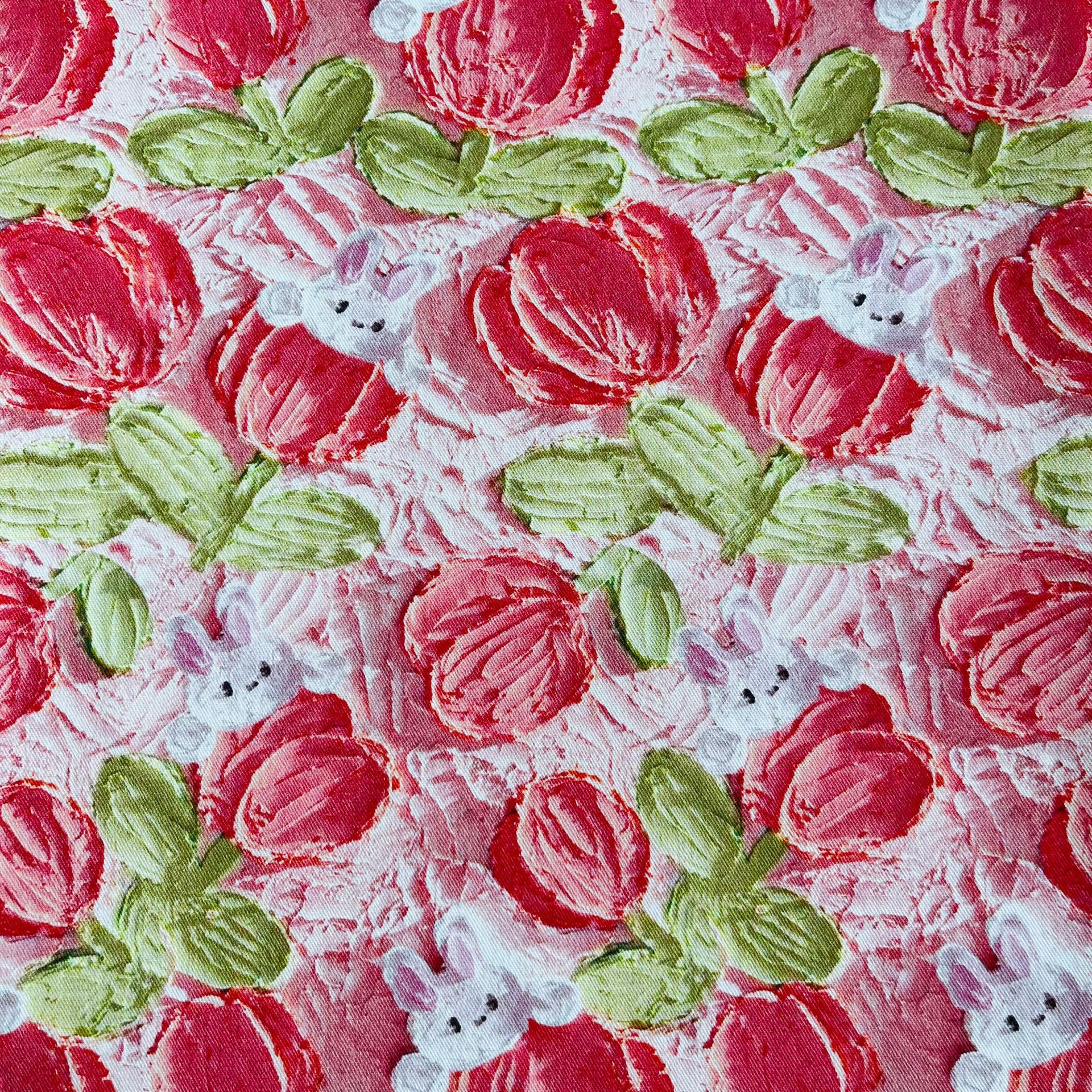 Picture of Oil painting style cotton twill fine sail 1.5 meters wide one meter price bag coat vest handmade DIY fabric