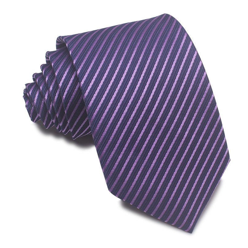 Picture of 25 New 8cm Polyester Jacquard Stripesd Tie 7cm Men's and Women's Business Formal Wear Casual High-End Red Black Blue