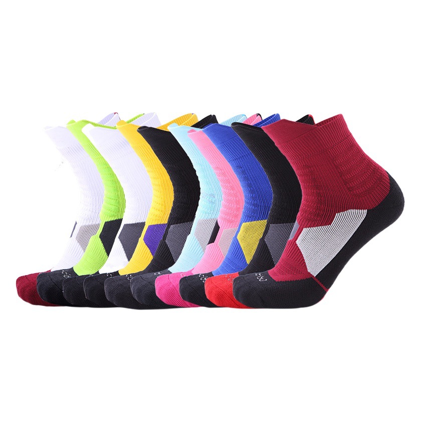 Professional Sports Socks Thickened Towel Bottom Non-Slip Shock Absorbing Mid-Tube Running Socks Sweat Absorbing Breathable Men's Elite Basketball Socks