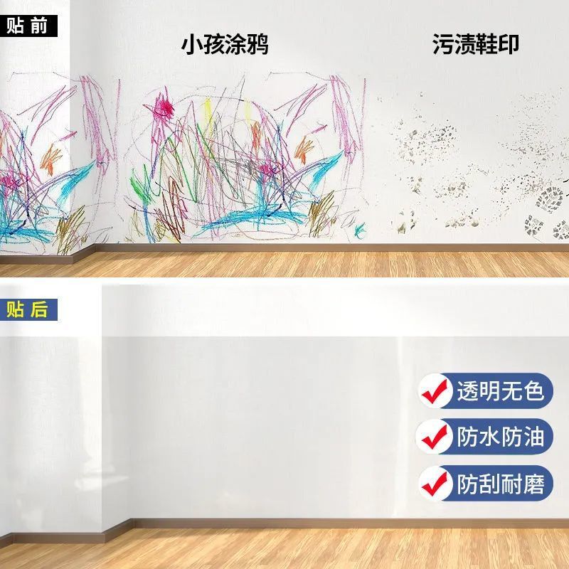 Picture of Household wall electrostatic moisture-proof anti-dirty white wall protective film wholesale transparent wall stickers kitchen stickers waterproof and oil-proof