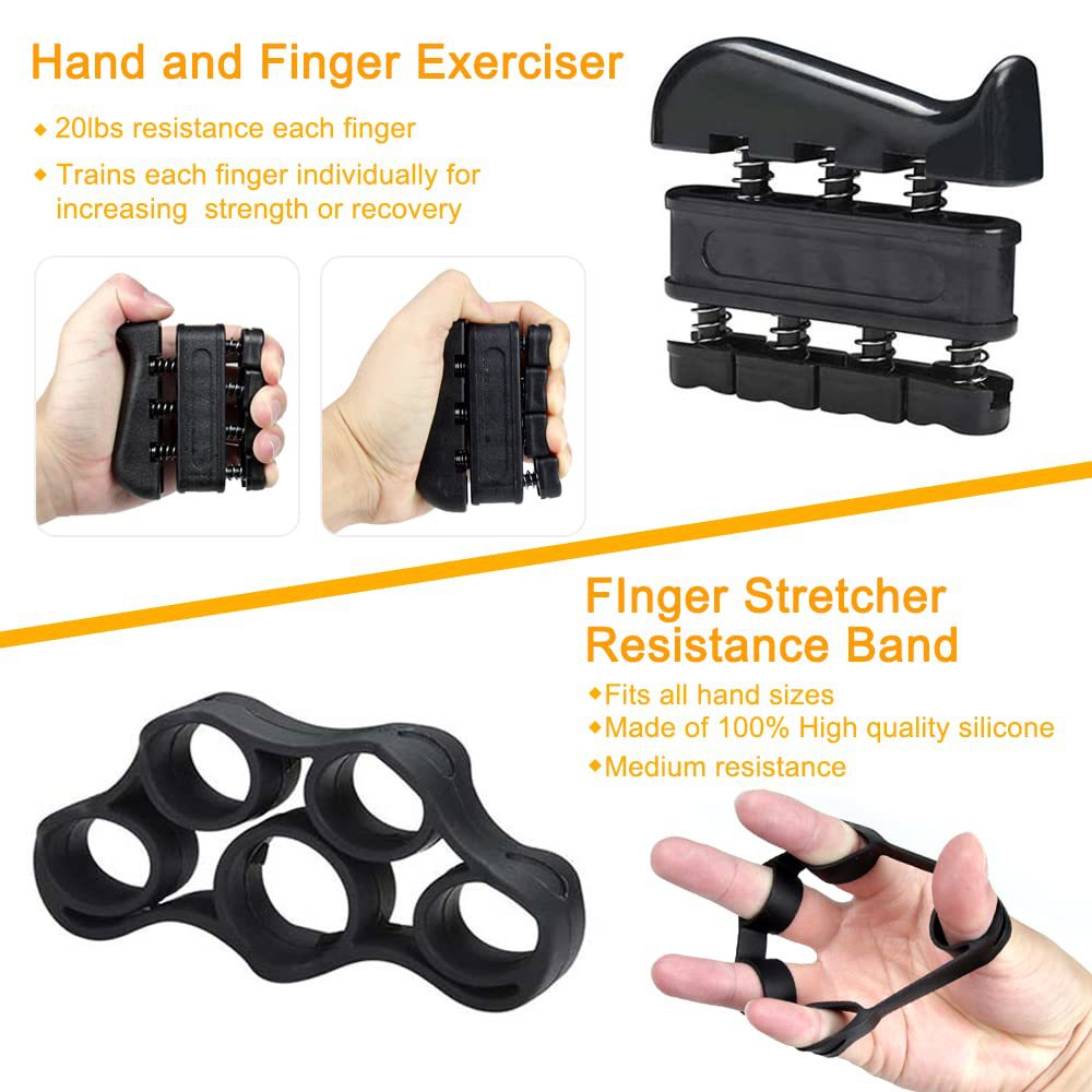 Picture of Adjustable Grip Strength Set, Hand Trainer, Grip Ring, Finger Exerciser, Combination Fitness Supplies, Five-Piece Set