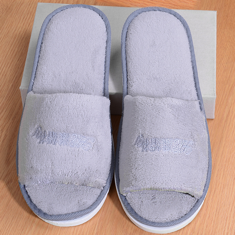 Picture of Hotel pure white coral velvet slippers thick bottom non-disposable home waiting slippers 009