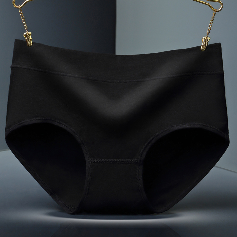 Picture of Mid-waist ladies cotton underwear Mid-waist pure cotton solid color briefs Large size pure cotton ladies underwear manufacturers