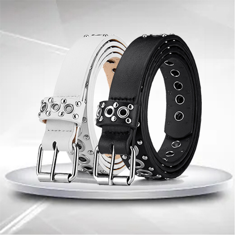 Picture of Belt Women's European and American Punk Rivet Street Personality Men's Belt Air Eye Belt Girls' Cross-border Hipsound Hair