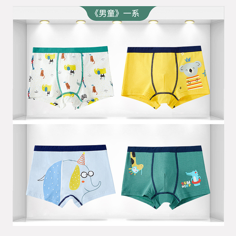 Picture of Children's Underwear Men's Boxer Cotton Big Children's Wholesale Student Shorts Boys a Cartoon Children's Four Corners