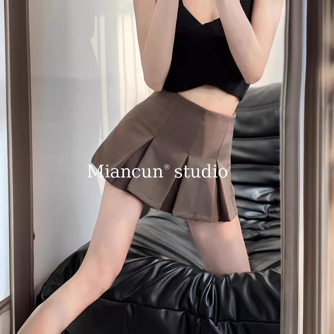 Cross-border Foreign Trade New American Academy Style Suit Pleated Skirt Summer All-match Culottes Hot Girls High Waist Skirt