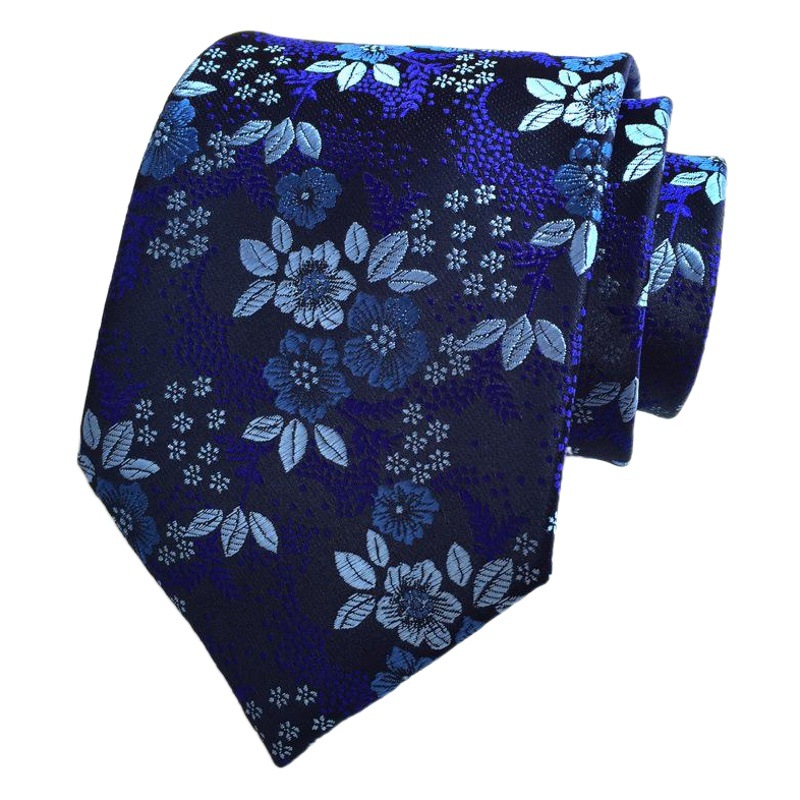 Picture of Source manufacturers polyester jacquard material men's tie big flower spike fashion tie in stock wholesale