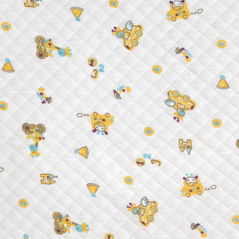 Picture of Kg price autumn and winter baby clip cotton-padded jacket sleeping bag home clothing fabric 320g knitted printed air layer clip cotton