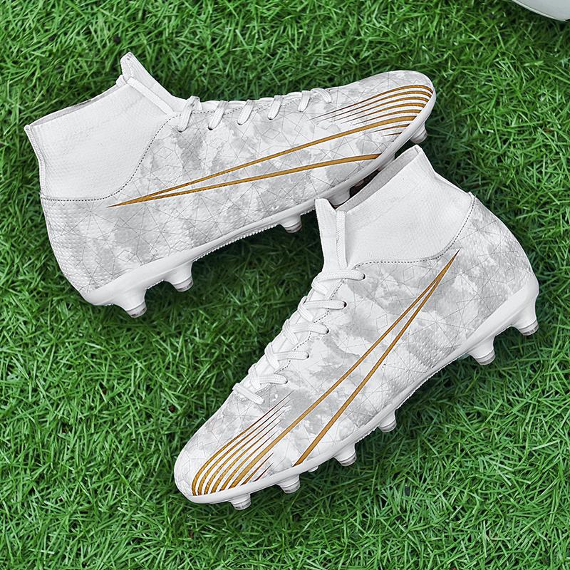 Large size 46 47 football shoes men's high-top young students competition training Sports artificial grass wholesale