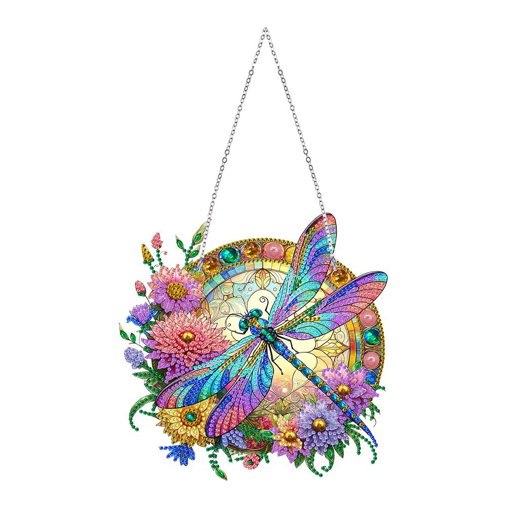 Cross-mirror new diamond painting acrylic material single-sided crystal diamond door colorful dragonfly factory outlet