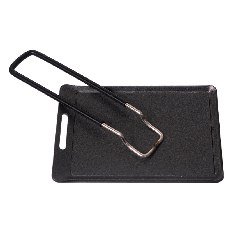 Cls Outdoor Square Mini Frying Pan Single Camping Style Mountaineering Foldableing Portable Non-Stick Baking Pan Picnic Iron Plate Barbecue