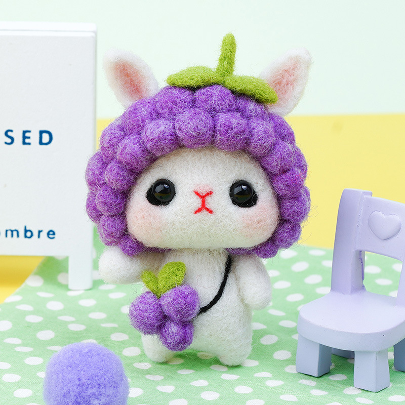 Picture of Little White Rabbit adult handmade diy creative gift hands-on sewing homemade material package wool felt pokes