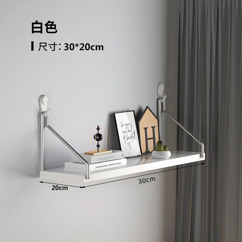 Picture of No-Drill Wall-Mounted Wrought Iron Living Room Entrance Wall Decoration Bedroom Wall Bookshelf Single Shelf Wall Storage Rack