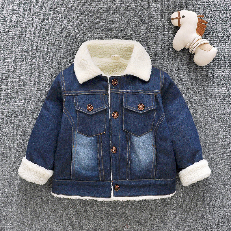 Picture of Children's clothing for boys and girls plus velvet coat winter New obvious decorative cardigan coat warm fashion top fashion