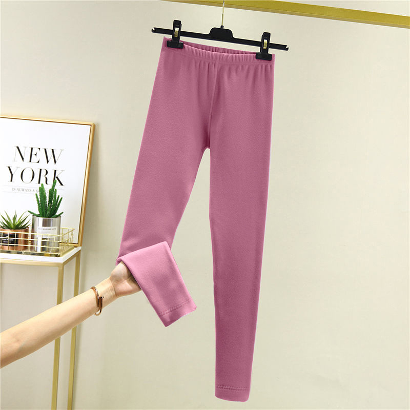 Picture of Warm Suit women's autumn and winter half turtleneck fleece-lined de thin undershirt underwear home wear autumn clothes long pants
