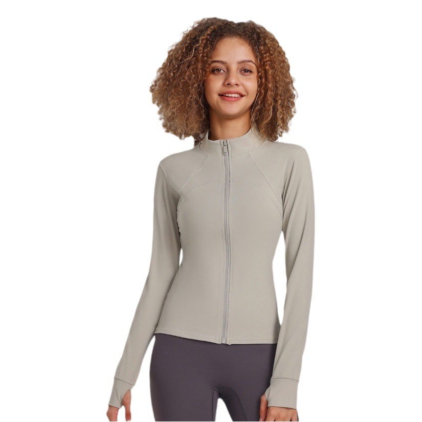Brand Sports Coat Women's Yoga Coat Top Fitness Suit Quick-drying Collar Autumn and Winter New High-end Long Sleeve