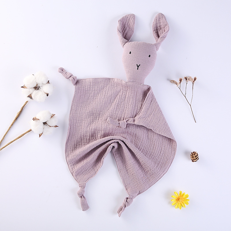 Picture of Pure Cotton Double-layer Gauze Baby's Spit Towel Sleeping Bag Blanket Doll Baby's Ambience Towel Entrance Rabbit Blanket