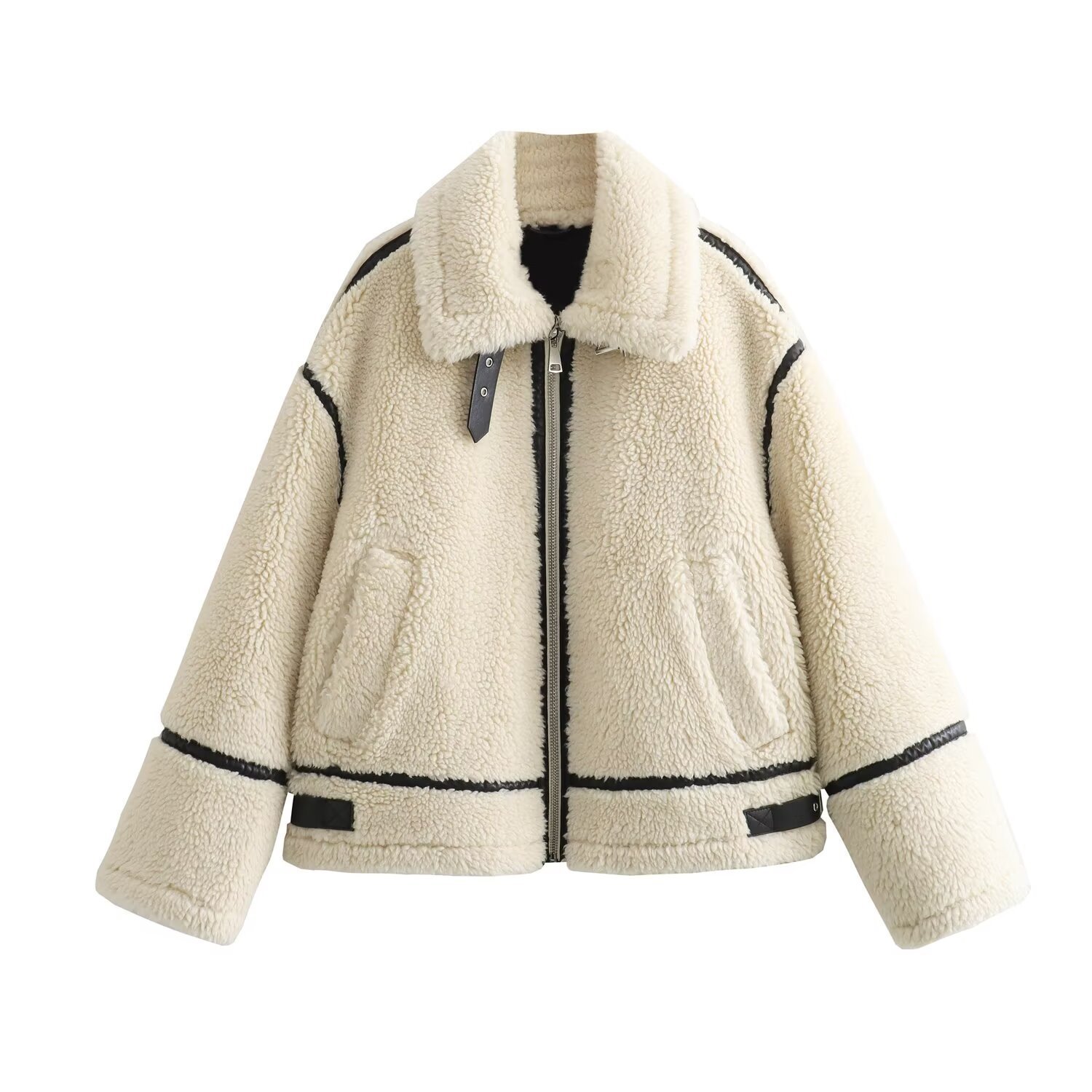2024 European and American style autumn women's clothing grab wool locomotive loose coat 10924