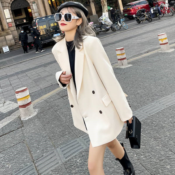 2022 new Korean style spring and autumn suit jacket women's fashionable casual Internet celebrity small suit suit British style top women's clothing