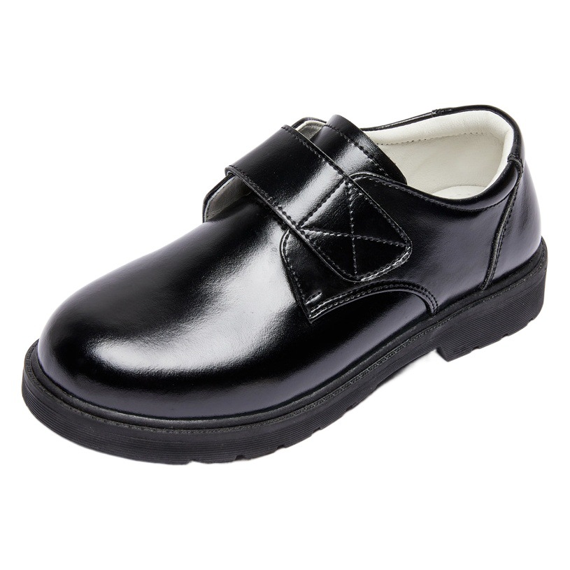 Boys' Leather Shoes 2024 Children's Black Performance Shoes for Little Boys, Soft Sole Student British Style Performance Shoes, Flat Lightweight Soft Sole
