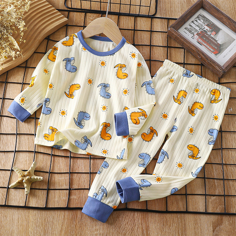 Picture of Children's Cotton Underwear Set, New Autumn Style, Baby Boys' Loungewear, Girls' Pajamas, Autumn Clothes and Pants, Children's Clothing