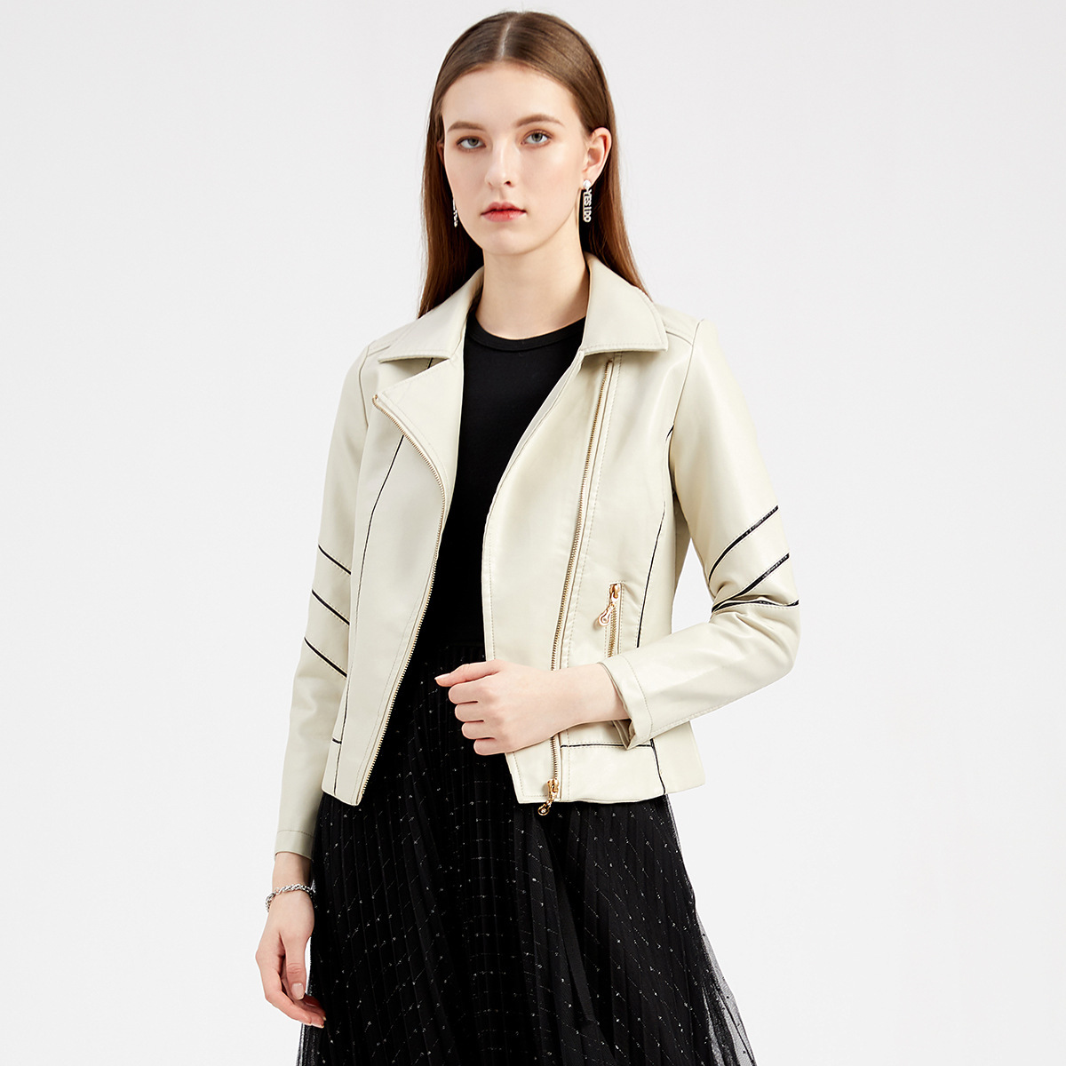 Cross-border leather clothing for foreign trade women's thin PU short coat spring and autumn jacket wish motorcycle clothing women's new