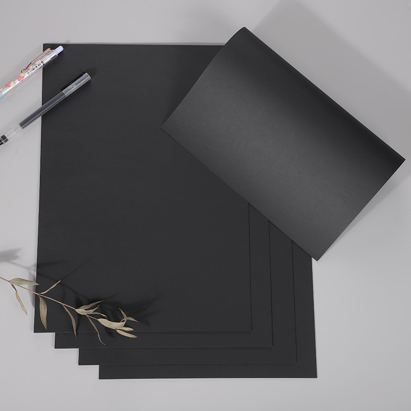 Picture of Factory wholesale A4 double-sided black cardboard children's handmade paper folding thickened hard cardboard gift box handbag packaging paper