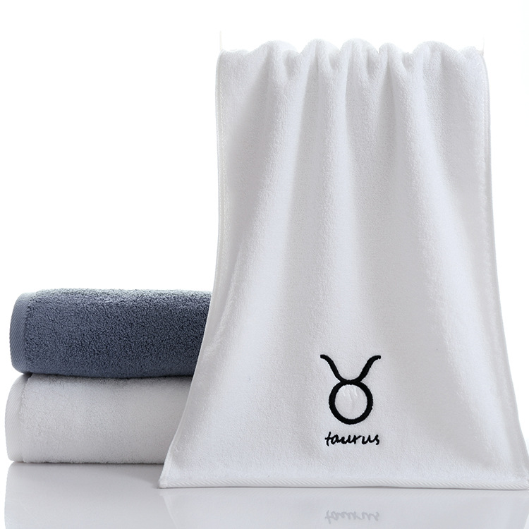 Picture of Pure Cotton Towel Creative Constellation Towel Couple Gift Thickeneded Sports Face Towel Pure Cotton Towel Embroidered Logo Soft
