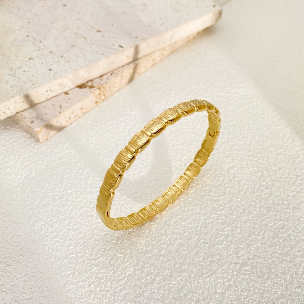 Titanium Steel Bracelet Cross-Border Hot-Selling Bracelet Niche Design High-End Women's Bracelet Versatile Jewelry Wholesale Texture