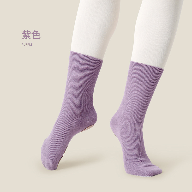 Picture of Dance Socks Non-slip Professional Women's Dancing Socks with Bottom for Adult Practice Dancing Socks Children's Mid-tube Socks with Three-piece Bottom Modern Dance Socks