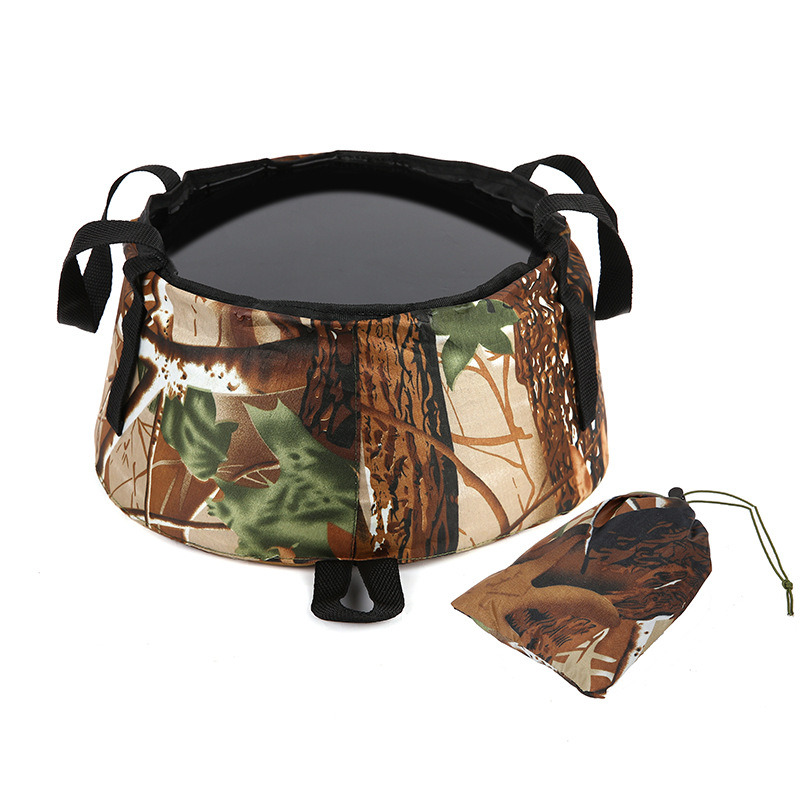 Picture of AYXSEE outdoor folding portable water basin travel camping Hotel Hotel wash face wash feet wash basin delivery storage bag