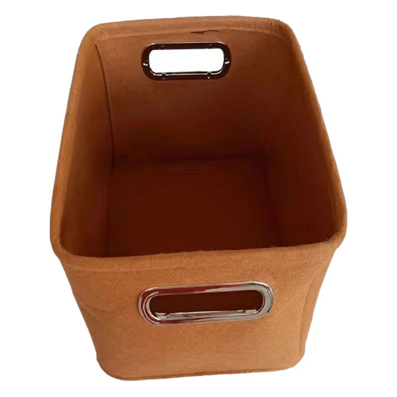 Wholesale Export Folding Handmade Felt Storage Basket Creative Miscellaneous Basket Metal Portable Organizer Creative Storage