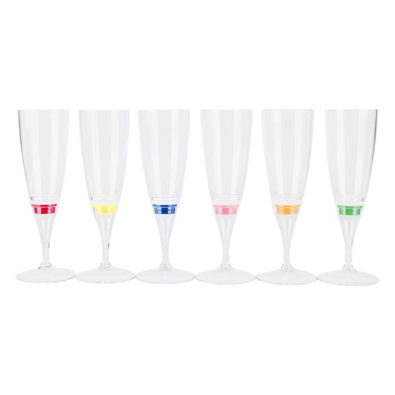 LED glowing champagne glass into the water bright champagne glass PS goblet 6 color in stock glowing glass LED champagne glass