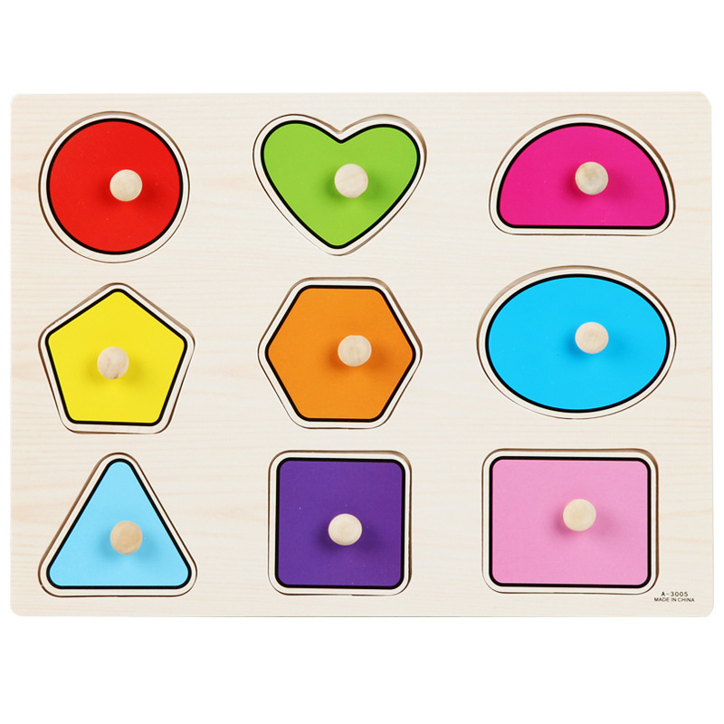 Picture of Factory wholesale hand-held board early education educational toys digital letters animal puzzle beneficial intelligence baby wooden toys