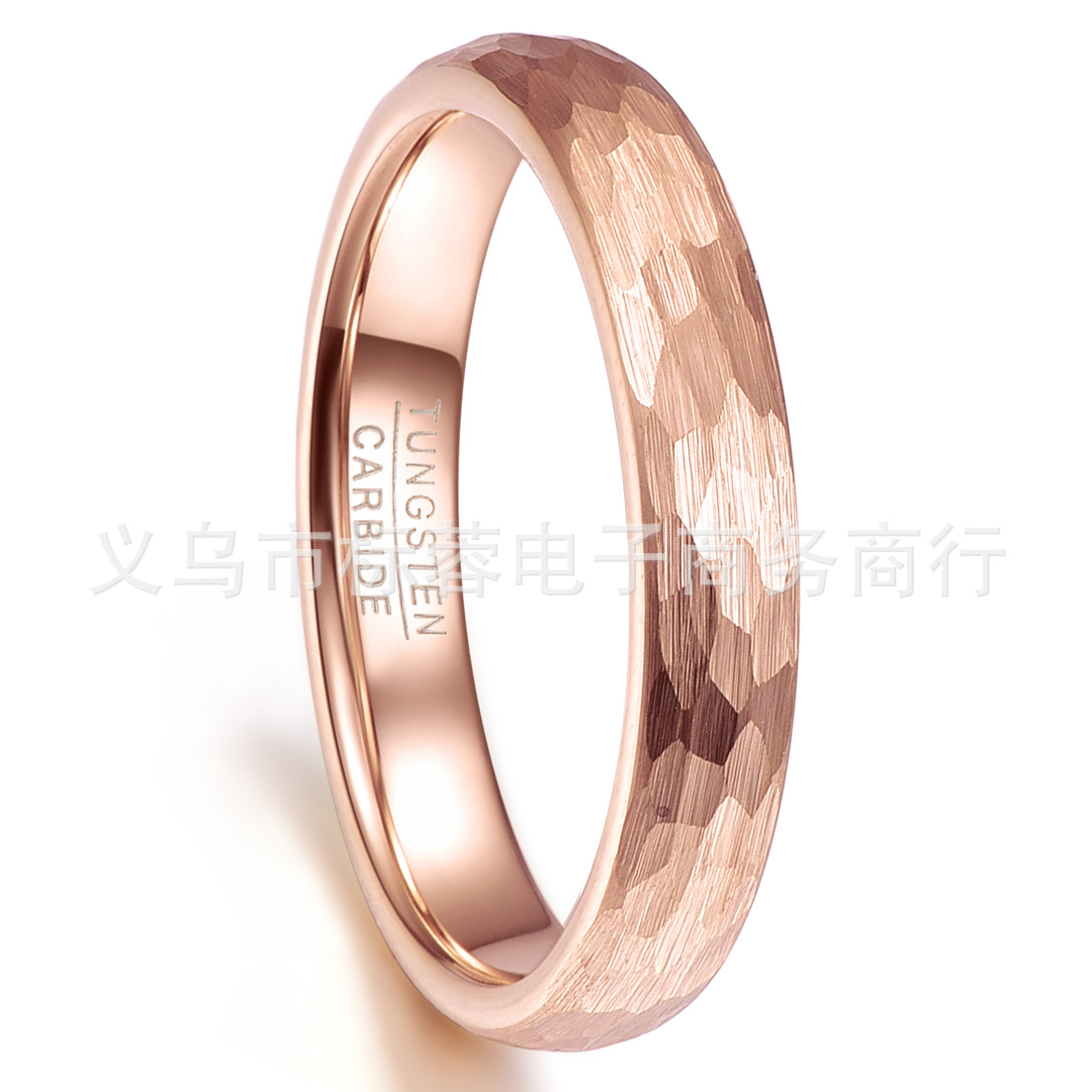Europe and the United States explosions rose gold faceted tungsten steel ring 4MM wide tungsten steel ring in stock a generation of hair