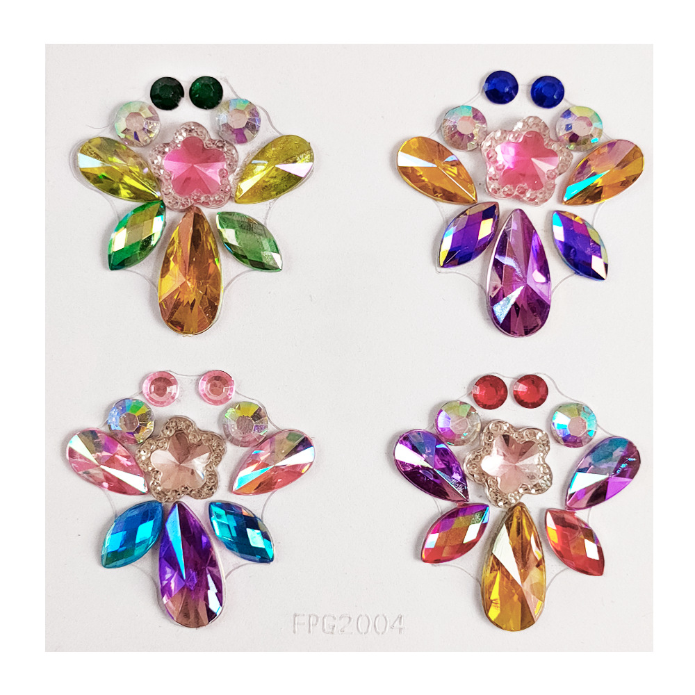 Picture of Eyebrow Diamond Paste Cross-border Face Diamond American Holiday Party Rhinestone Gem Paste Rainbow Eye Makeup Stage Makeup Tattoo Paste Diamond