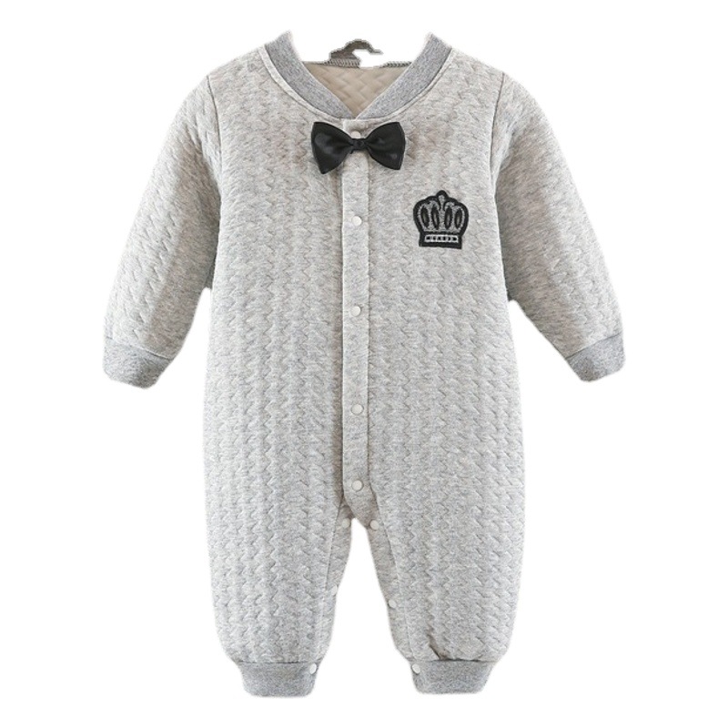 Baby jumpsuit newborn clothes three-layer cotton padded warm cotton climbing clothes baby clothes autumn and winter cross-border