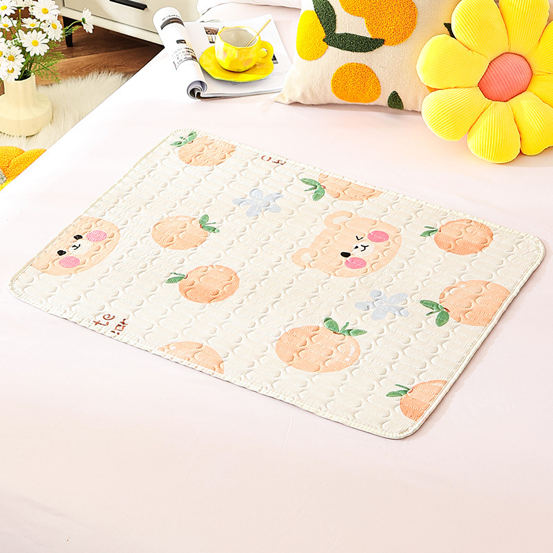 Picture of Comfortable Breathable Korean-style Cartoon Diaphragm Pad for Student Dormitory Anti-side Leakage Auntie Mat for Bedridden Elderly Non-slip Bed Mat