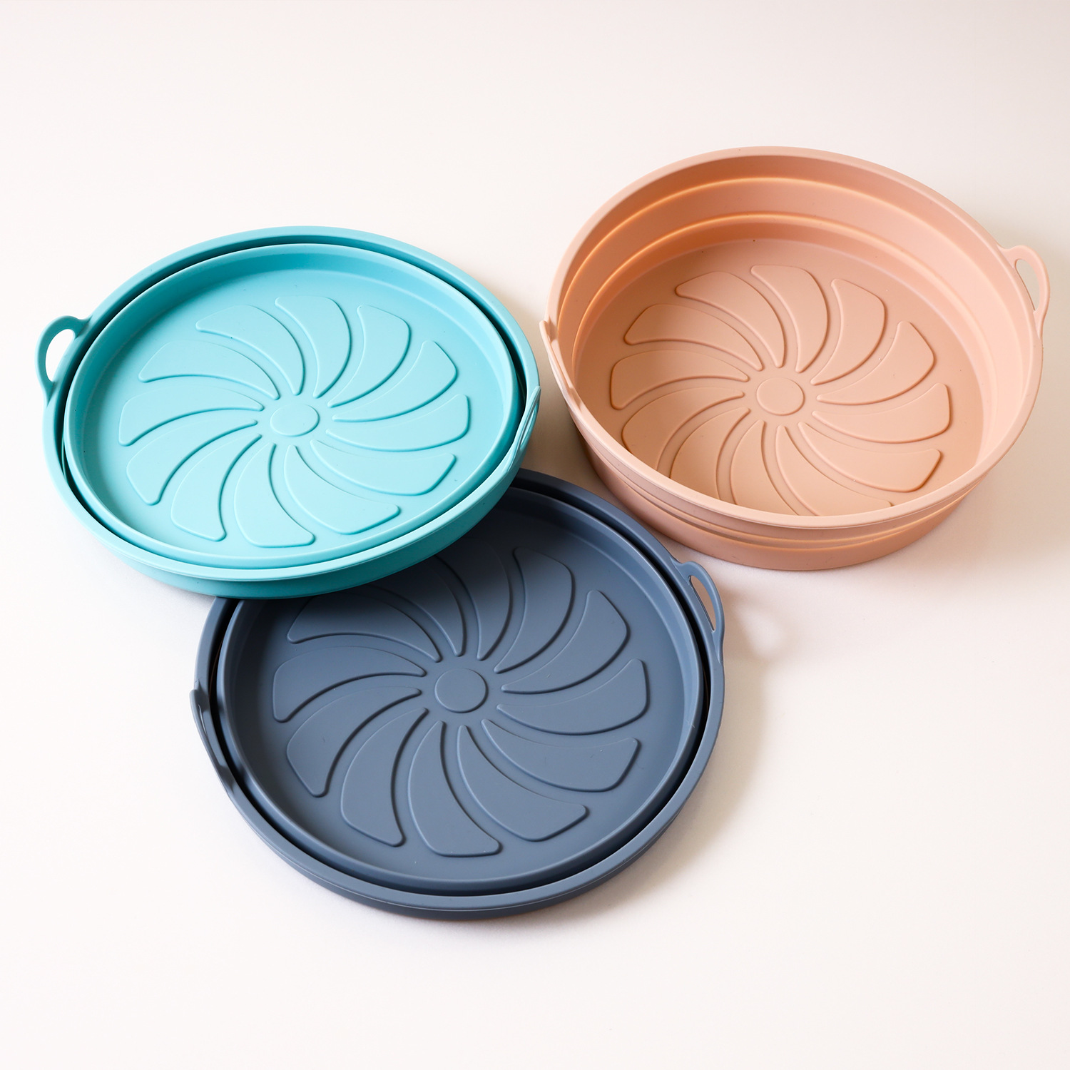 Picture of High temperature resistant folding silicone air fryer basket baking tray inner basket silicone pot air fryer