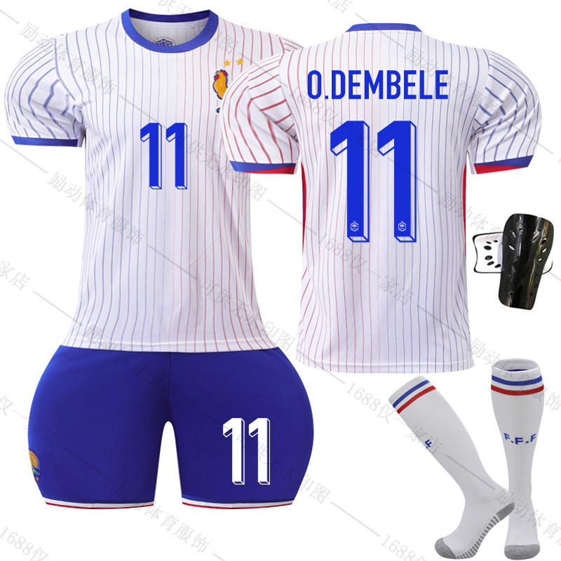 Picture of 2425 France away to the European Cup jersey No. 10 Mbappe football suit 7 Griezmann 9 Giroux team uniform