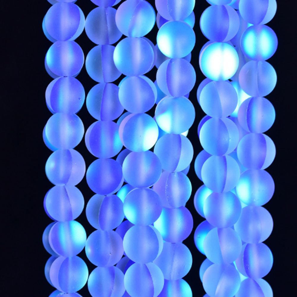 Picture of Synthetic Frosted Moonstone Loose Beads Imitation Glitter Stone Round Beads DIY Bracelet Necklace Jewelry Beaded Accessories B-003