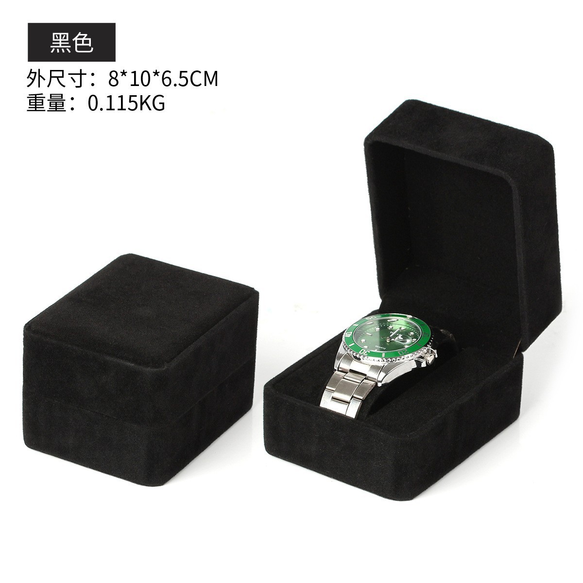 Picture of Lychee pattern business watch box advanced gift box Green watch box advanced watch packaging box Watch storage box