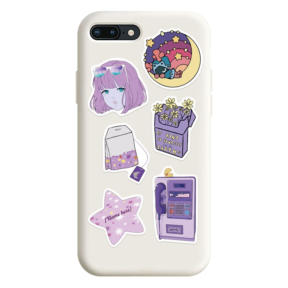 50 pieces new purple fresh girl graffiti stickers luggage mobile phone laptop iPad stickers